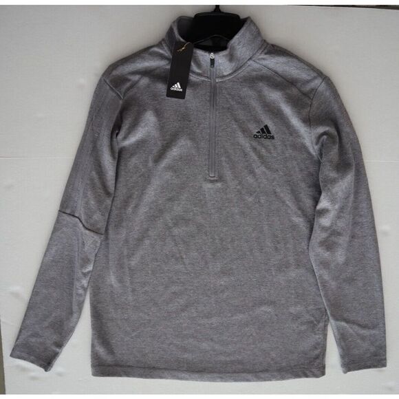 adidas ADK4427S21 Men's Sz XL Heather Gray 1/4 Zip Long Sleeve Knit Pullover Top - Picture 7 of 13